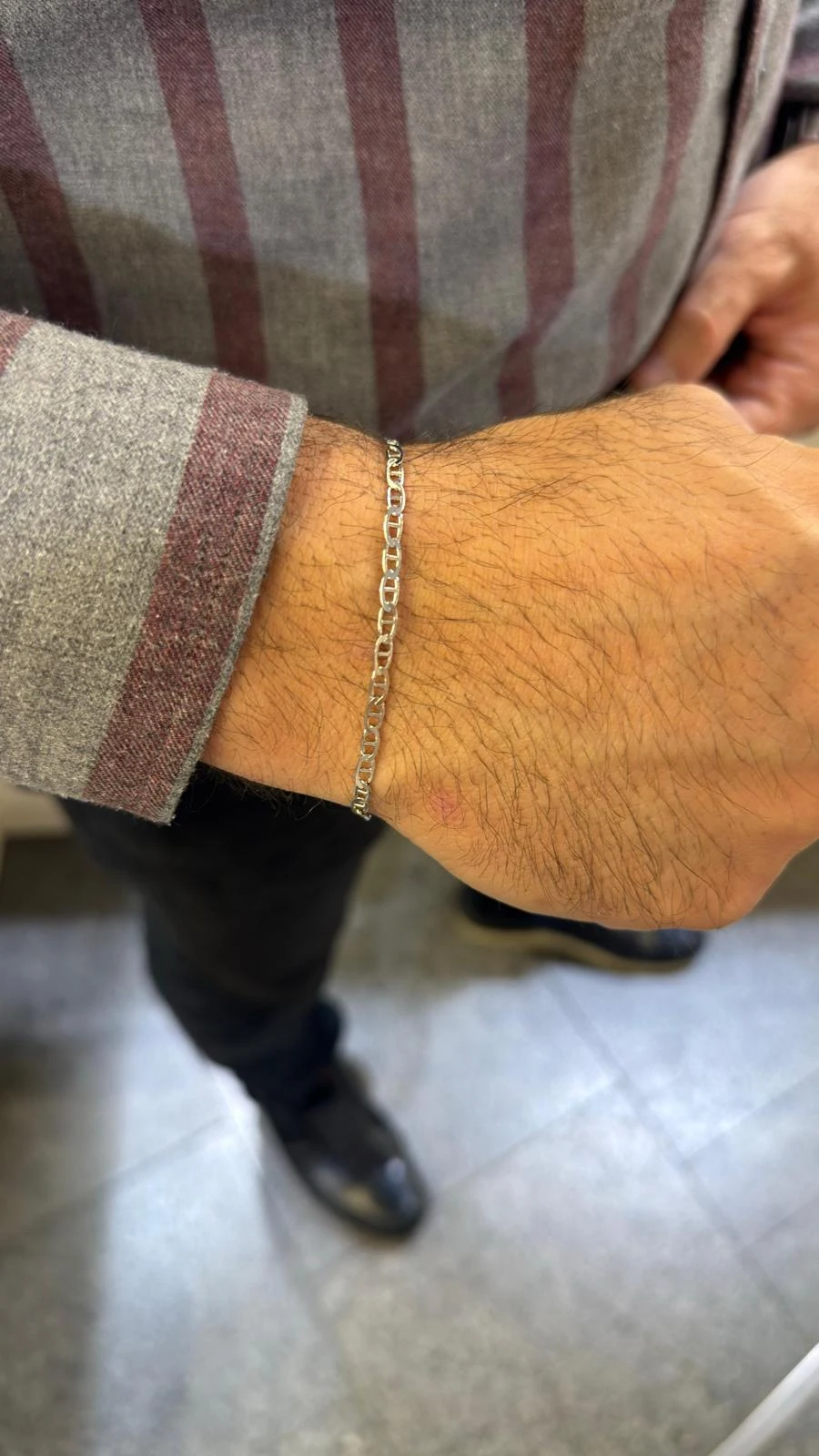 Oval Gemici Zincir 925 Ayar Gümüş Bileklik